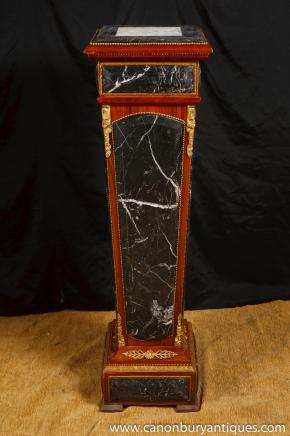 Single Empire Marble Column Pedestal Table Plinth